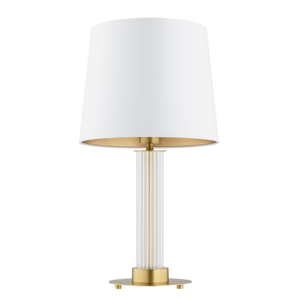 lampa stołowa 1 pł. HAMPTON kolor kremowy (złoty środek), transparentny (ryflowany), mosiądz szczotkowany