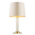 lampa stołowa 1 pł. HAMPTON kolor beżowy (złoty środek), transparentny (ryflowany), mosiądz szczotkowany