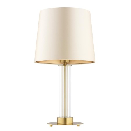 lampa stołowa 1 pł. HAMPTON kolor beżowy (złoty środek), transparentny (ryflowany), mosiądz szczotkowany