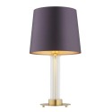 lampa stołowa 1 pł. HAMPTON kolor fioletowy-śliwkowy (złoty środek), transparentny (ryflowany), mosiądz szczotkowany