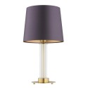 lampa stołowa 1 pł. HAMPTON kolor fioletowy-śliwkowy (złoty środek), transparentny (ryflowany), mosiądz szczotkowany