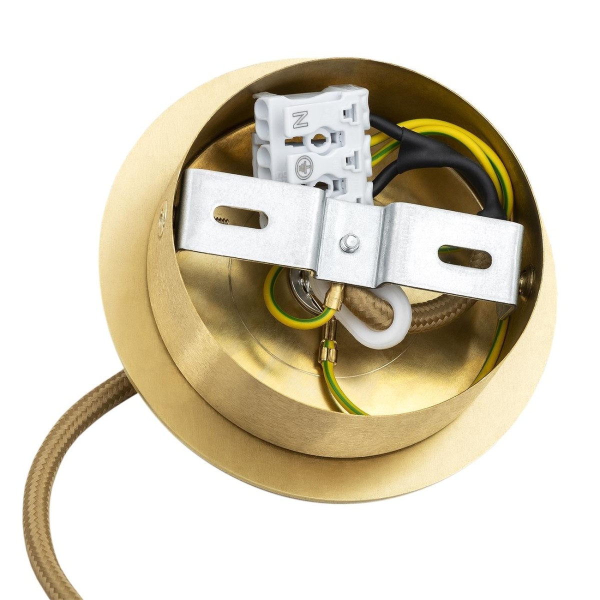 lampa wisząca 1 pł. HAMPTON kolor transparentny (ryflowany), mosiądz szczotkowany polskiej manufaktury Argon