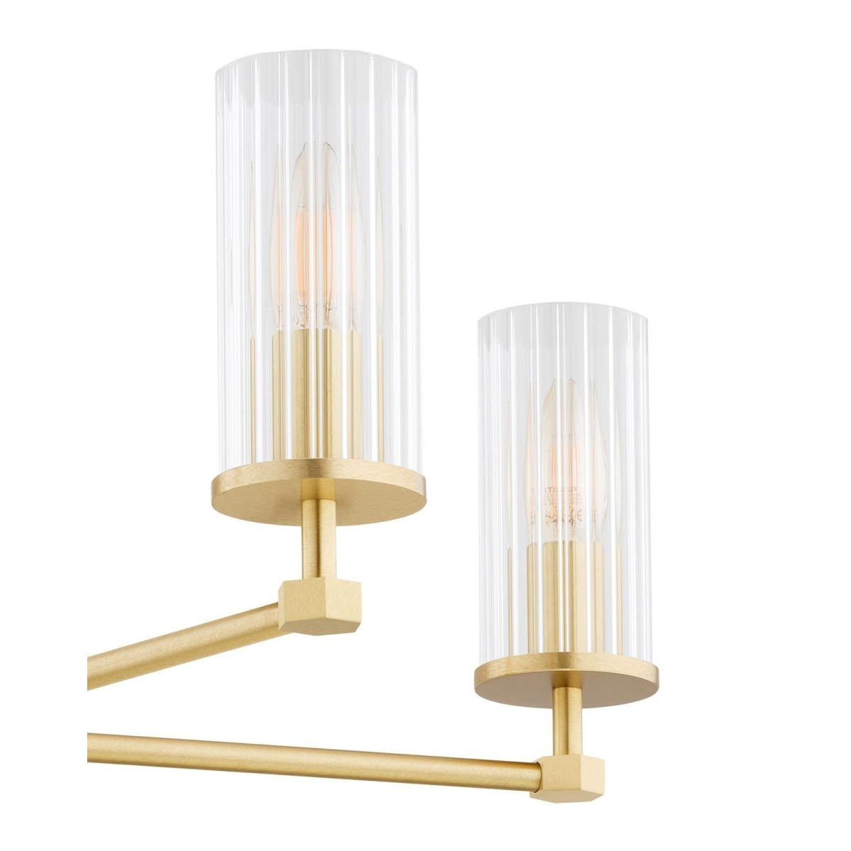 żyrandol 5 pł. HAMPTON kolor transparentny (ryflowany), mosiądz szczotkowany polskiej manufaktury Argon