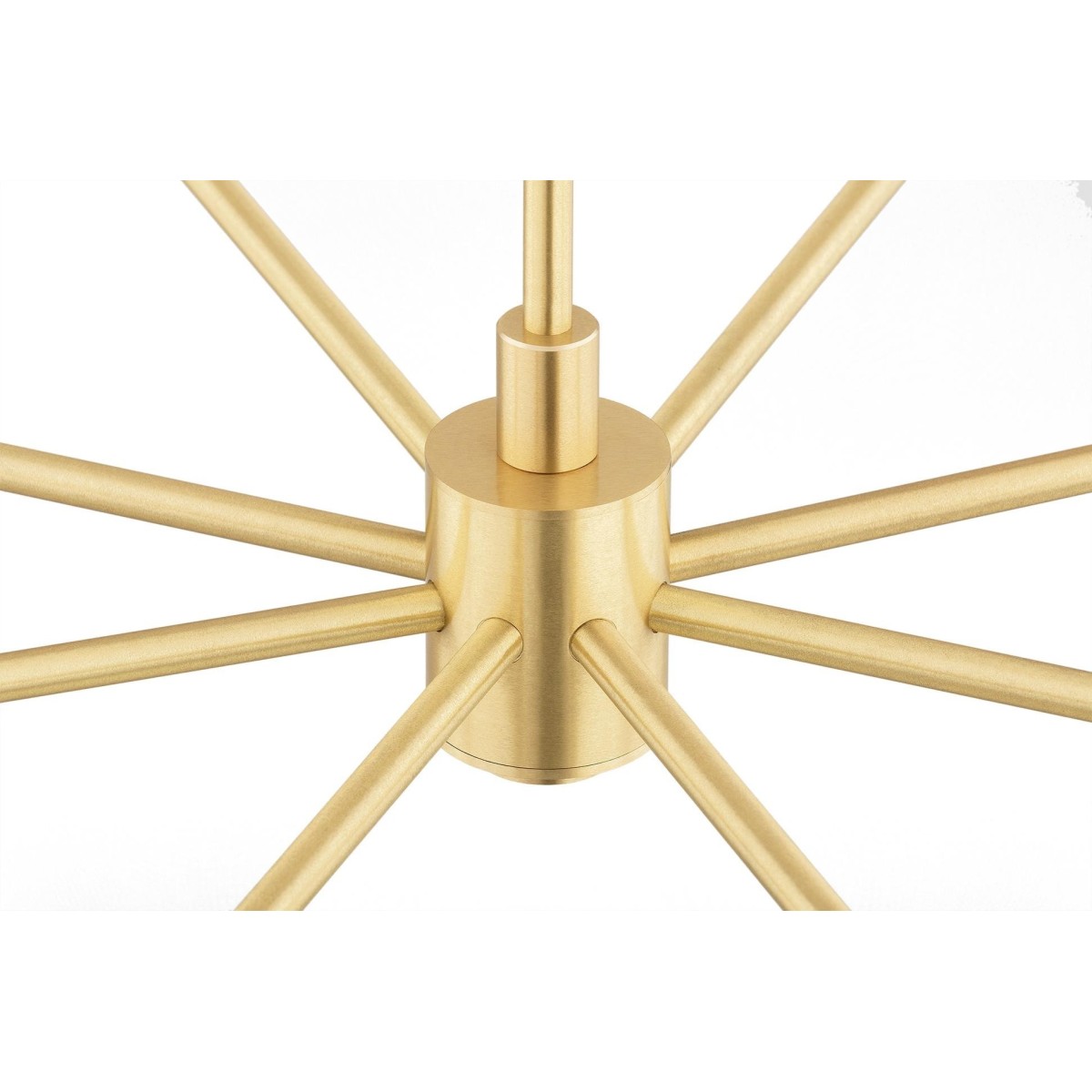 żyrandol 8 pł. HAMPTON kolor transparentny (ryflowany), mosiądz szczotkowany polskiej manufaktury Argon