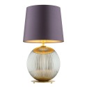 lampa stołowa 1 pł. HAMILTON kolor fioletowy-śliwkowy (złoty środek), szary lister, mosiądz szczotkowany