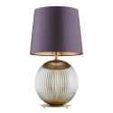 lampa stołowa 1 pł. HAMILTON kolor fioletowy-śliwkowy (złoty środek), szary lister, mosiądz szczotkowany