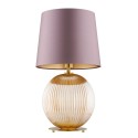 lampa stołowa 1 pł. HAMILTON kolor brudny róż (złoty środek), miodowy lister, mosiądz szczotkowany polskiej manufaktury Argon