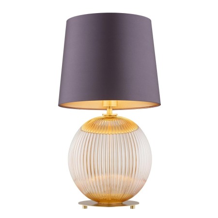 lampa stołowa 1 pł. HAMILTON kolor fioletowy-śliwkowy (złoty środek), miodowy lister, mosiądz szczotkowany