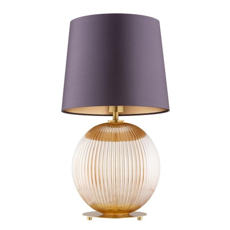 lampa stołowa 1 pł. HAMILTON kolor fioletowy-śliwkowy (złoty środek), miodowy lister, mosiądz szczotkowany