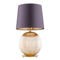 lampa stołowa 1 pł. HAMILTON kolor fioletowy-śliwkowy (złoty środek), miodowy lister, mosiądz szczotkowany