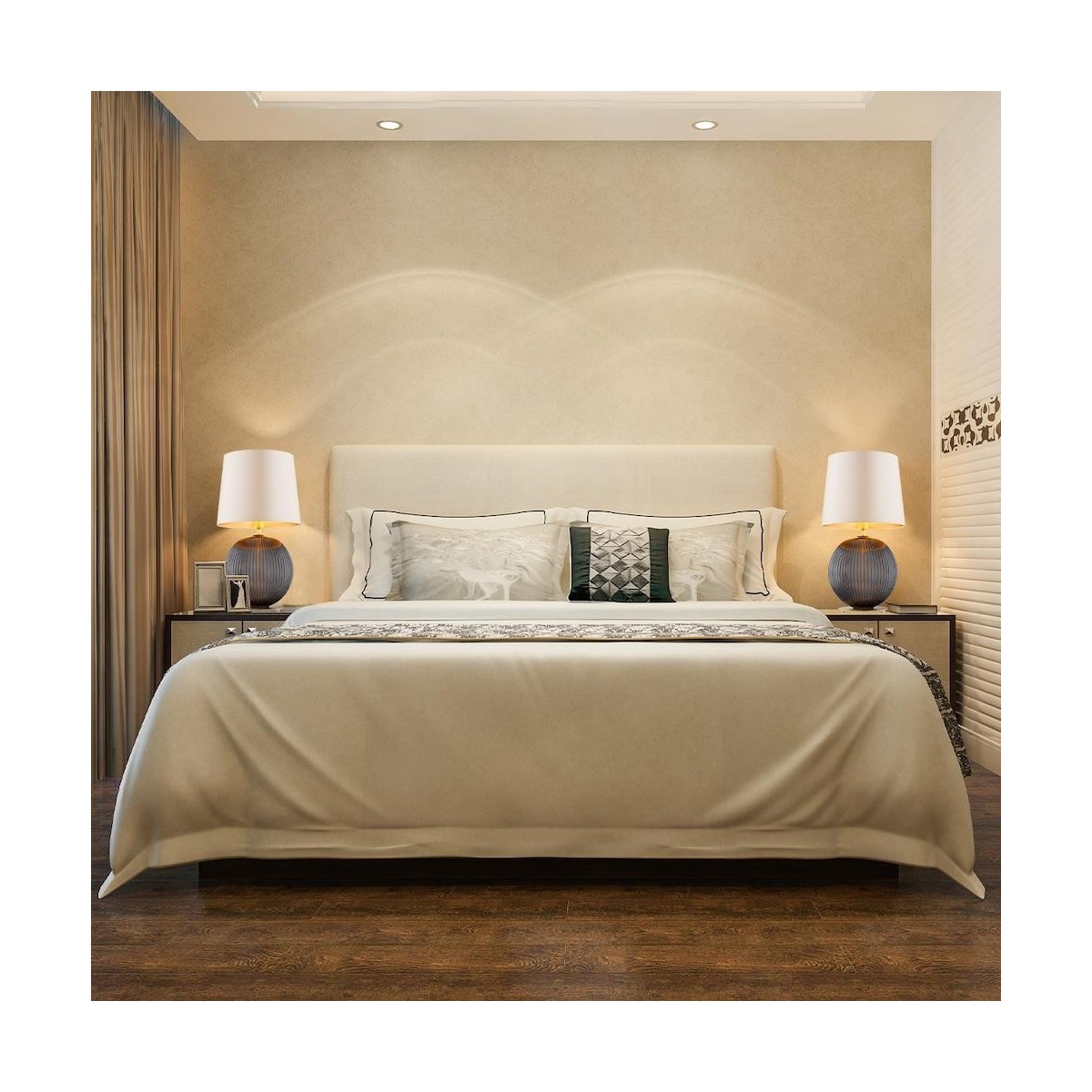 lampa stołowa 1 pł. HAMILTON kolor beżowy (złoty środek), dymny, mosiądz szczotkowany polskiej manufaktury Argon