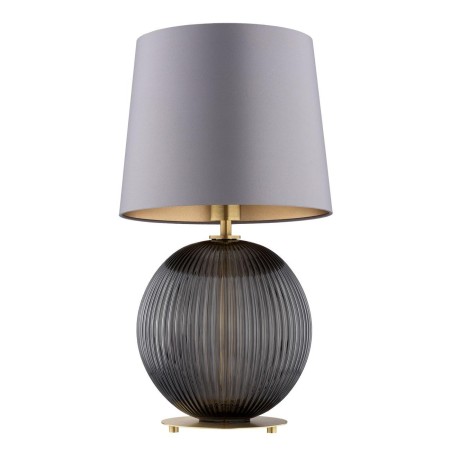 lampa stołowa 1 pł. HAMILTON kolor szary (złoty środek), dymny, mosiądz szczotkowany polskiej manufaktury Argon