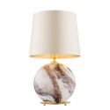 lampa stołowa 1 pł. HARLEM kolor beżowy (złoty środek), biało-brązowy marmurek, mosiądz szczotkowany polskiej manufaktury Argon