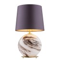 lampa stołowa 1 pł. HARLEM kolor fioletowy-śliwkowy (złoty środek), biało-brązowy marmurek, mosiądz szczotkowany