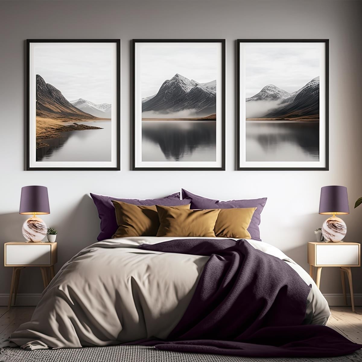 lampa stołowa 1 pł. HARLEM kolor fioletowy-śliwkowy (złoty środek), biało-brązowy marmurek, mosiądz szczotkowany