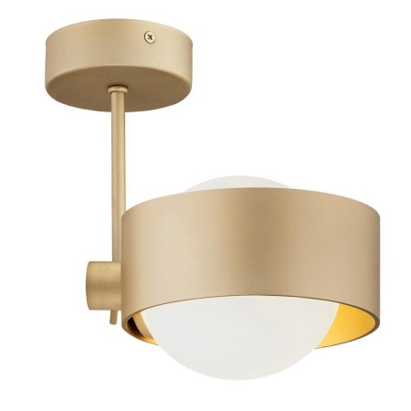 lampa wisząca 1 pł. MASSIMO PLUS kolor opal mat, złoty polskiej manufaktury Argon
