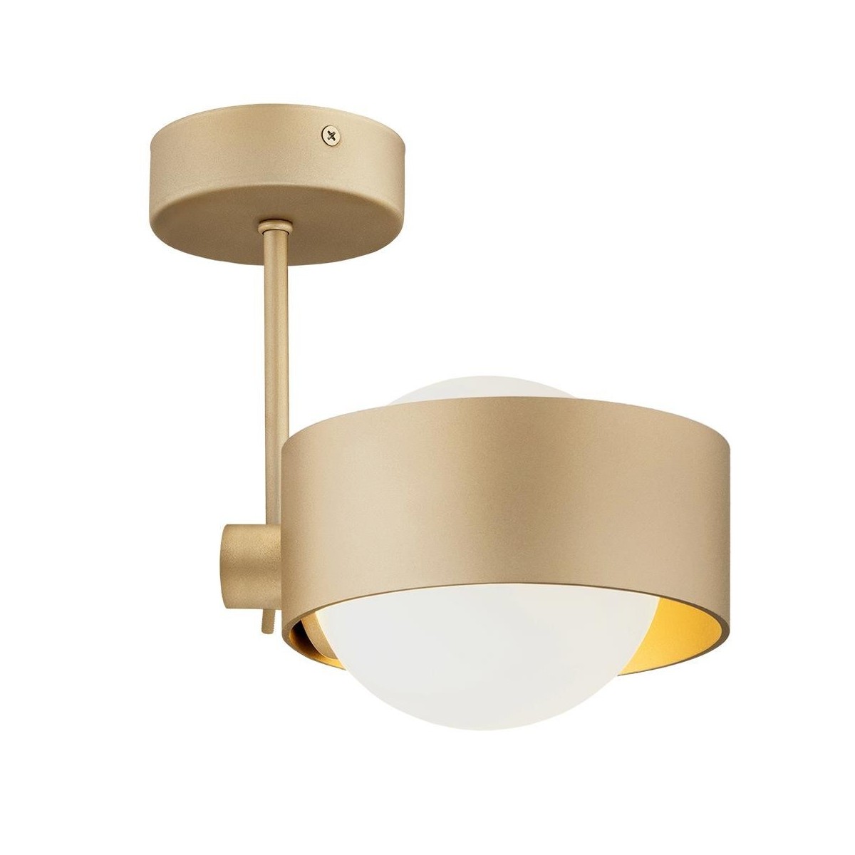 lampa wisząca 1 pł. MASSIMO PLUS kolor opal mat, złoty polskiej manufaktury Argon