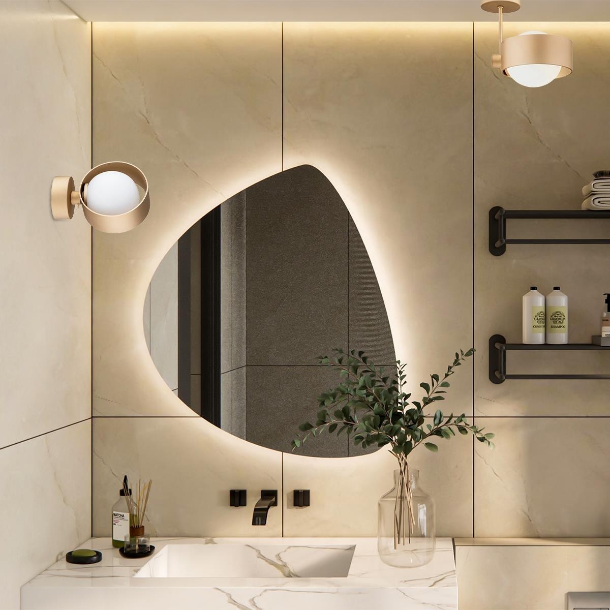 lampa wisząca 1 pł. MASSIMO PLUS kolor opal mat, złoty polskiej manufaktury Argon