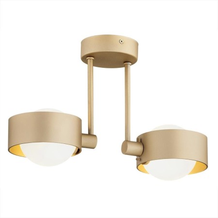 lampa wisząca 2 pł. MASSIMO PLUS kolor opal mat, złoty polskiej manufaktury Argon