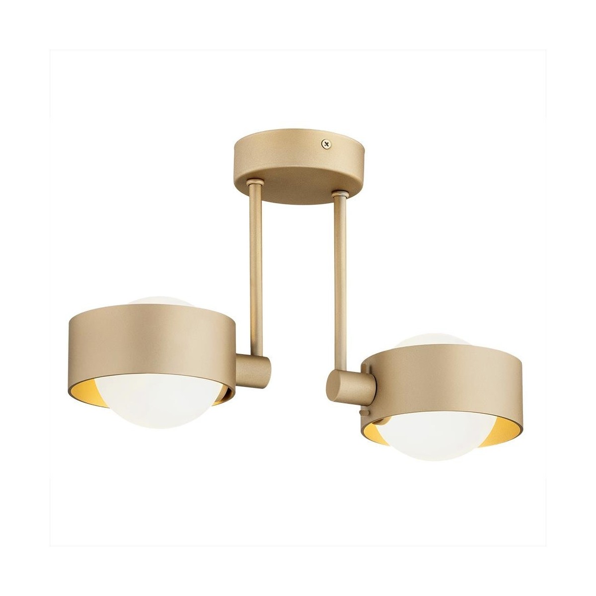 lampa wisząca 2 pł. MASSIMO PLUS kolor opal mat, złoty polskiej manufaktury Argon