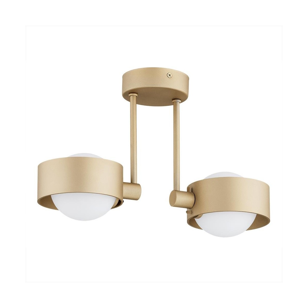 lampa wisząca 2 pł. MASSIMO PLUS kolor opal mat, złoty polskiej manufaktury Argon