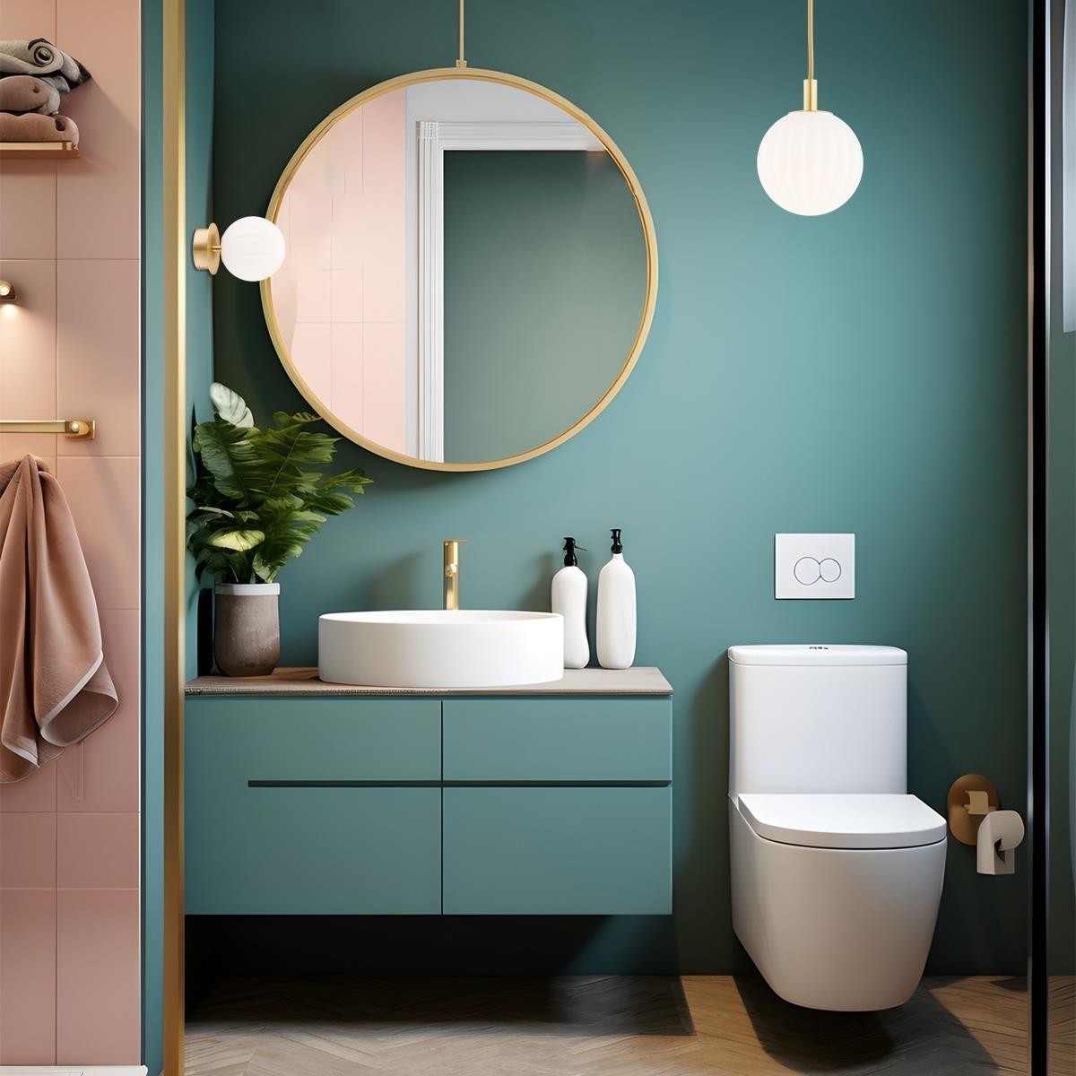 kinkiet / plafon 1 pł., mniejszy PALOMA kolor opal mat (ryflowany), mosiądz szczotkowany polskiej manufaktury Argon