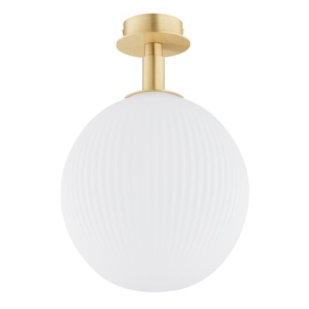 kinkiet / plafon 1 pł., wiekszy PALOMA kolor opal mat (ryflowany), mosiądz szczotkowany polskiej manufaktury Argon