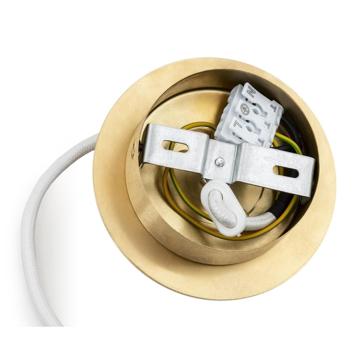 lampa wisząca 1 pł., większa PALOMA kolor opal mat (ryflowany), mosiądz szczotkowany polskiej manufaktury Argon