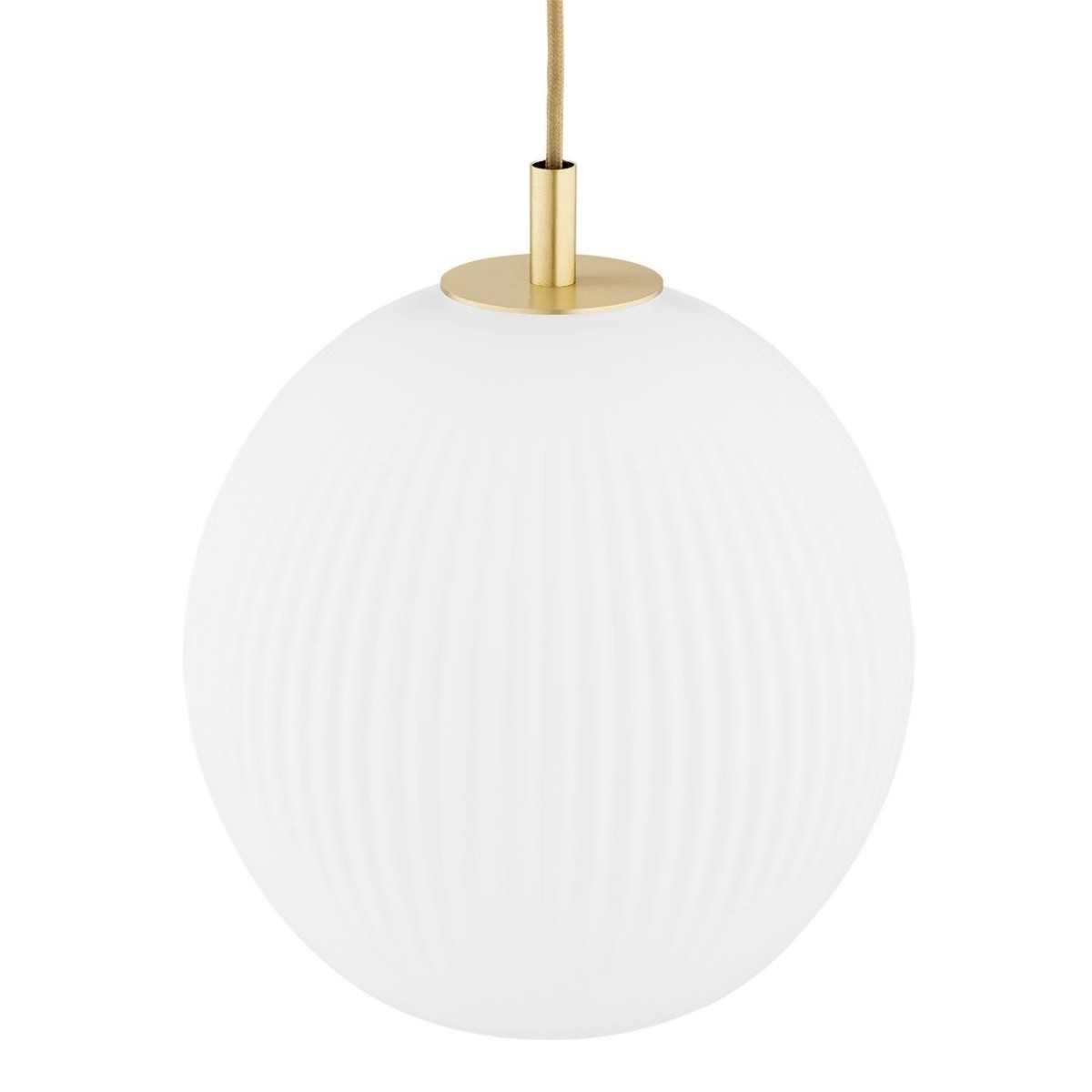 lampa wisząca 3 pł. PALOMA kolor opal mat (ryflowany), mosiądz szczotkowany polskiej manufaktury Argon