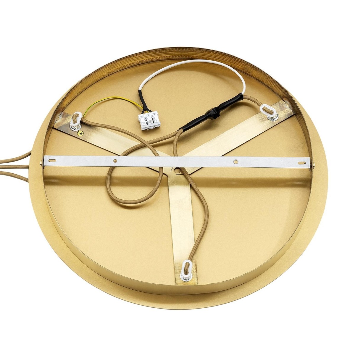 lampa wisząca 3 pł. PALOMA kolor opal mat (ryflowany), mosiądz szczotkowany polskiej manufaktury Argon