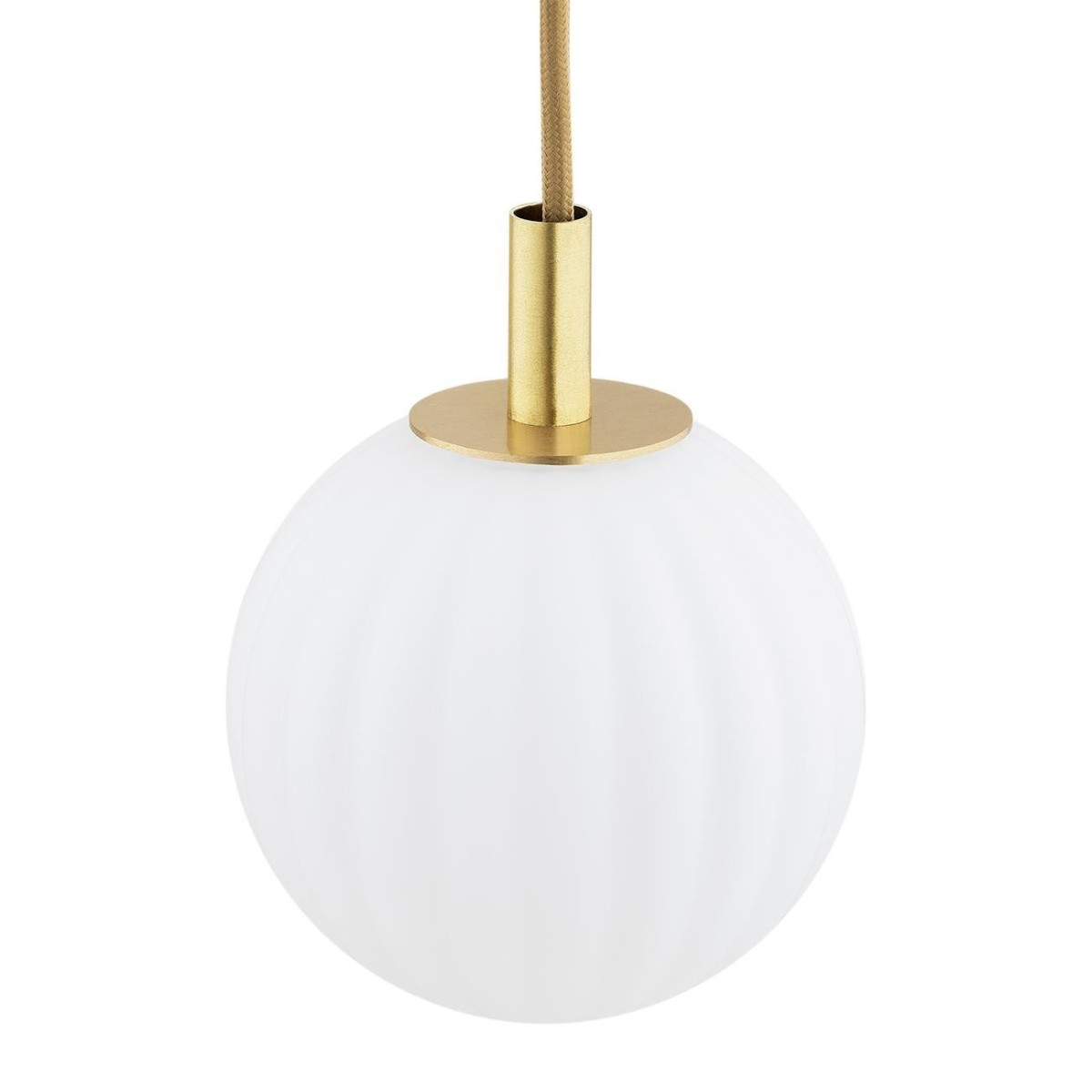 lampa wisząca 5 pł. PALOMA kolor opal mat (ryflowany), mosiądz szczotkowany polskiej manufaktury Argon