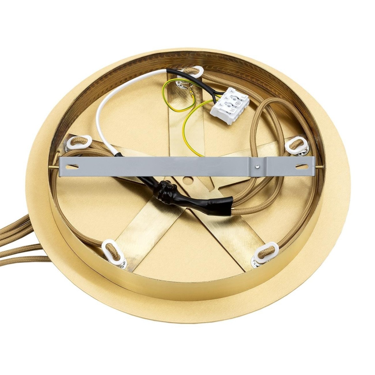 lampa wisząca 5 pł. PALOMA kolor opal mat (ryflowany), mosiądz szczotkowany polskiej manufaktury Argon