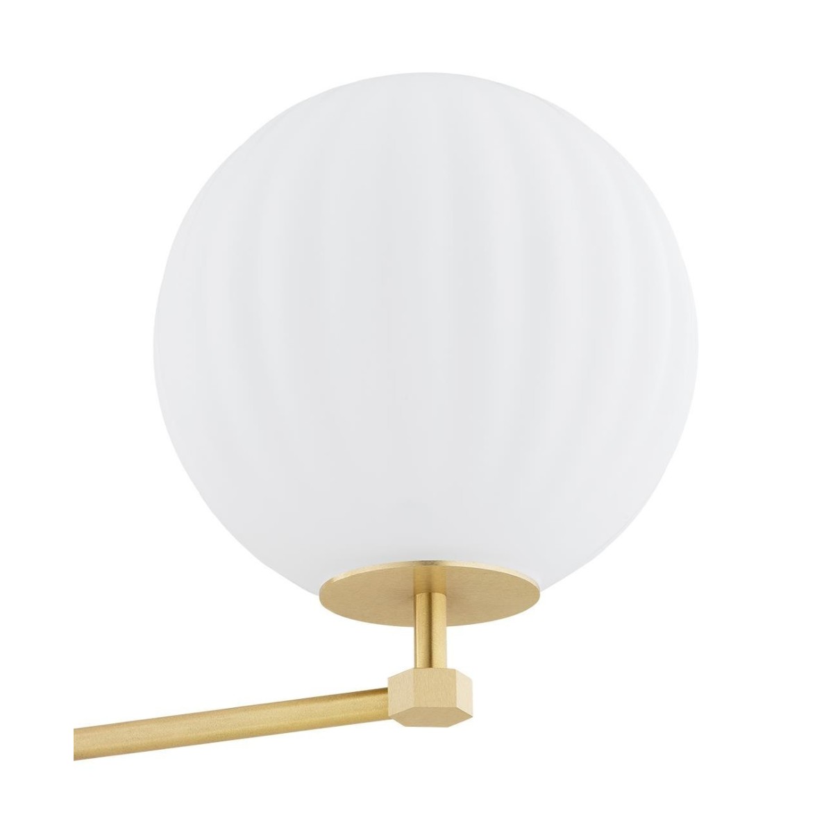 żyrandol 3 pł. PALOMA kolor opal mat (ryflowany), mosiądz szczotkowany polskiej manufaktury Argon