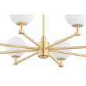 żyrandol 8 pł. PALOMA kolor opal mat (ryflowany), mosiądz szczotkowany polskiej manufaktury Argon