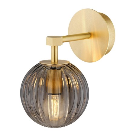 kinkiet 1 pł. PALOMA kolor dymny (ryflowane), mosiądz szczotkowany polskiej manufaktury Argon