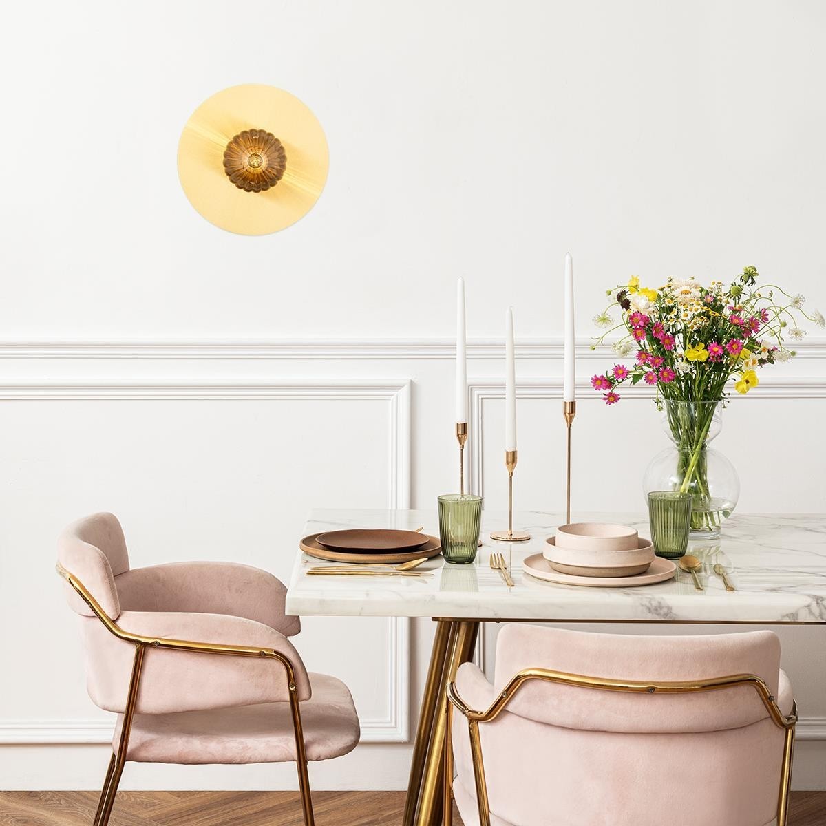 kinkiet / plafon 1 pł. PALOMA kolor dymny (ryflowane), mosiądz szczotkowany polskiej manufaktury Argon