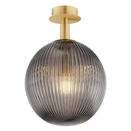 kinkiet / plafon 1 pł., wiekszy PALOMA kolor dymny (ryflowane), mosiądz szczotkowany polskiej manufaktury Argon