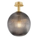 kinkiet / plafon 1 pł., wiekszy PALOMA kolor dymny (ryflowane), mosiądz szczotkowany polskiej manufaktury Argon