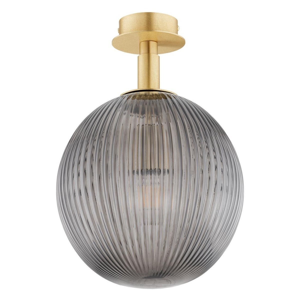 kinkiet / plafon 1 pł., wiekszy PALOMA kolor dymny (ryflowane), mosiądz szczotkowany polskiej manufaktury Argon