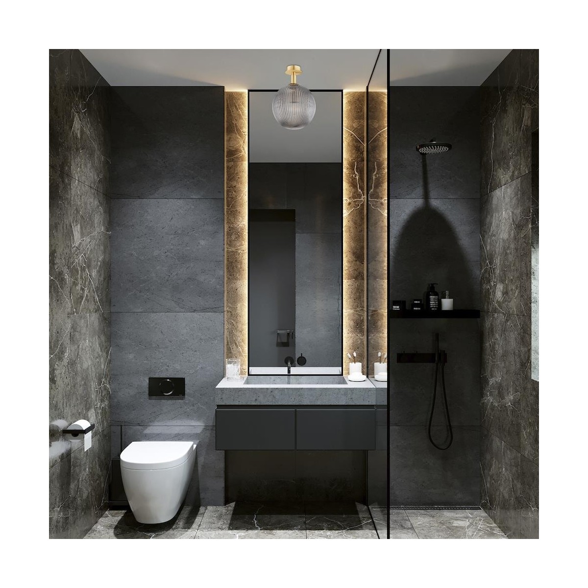 kinkiet / plafon 1 pł., wiekszy PALOMA kolor dymny (ryflowane), mosiądz szczotkowany polskiej manufaktury Argon