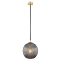 lampa wisząca 1 pł., większa PALOMA kolor dymny (ryflowane), mosiądz szczotkowany polskiej manufaktury Argon