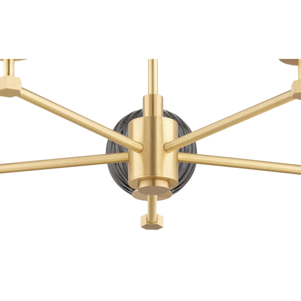 żyrandol 5 pł. PALOMA kolor dymny (ryflowane), mosiądz szczotkowany polskiej manufaktury Argon