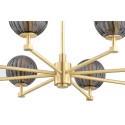 żyrandol 8 pł. PALOMA kolor dymny (ryflowane), mosiądz szczotkowany polskiej manufaktury Argon