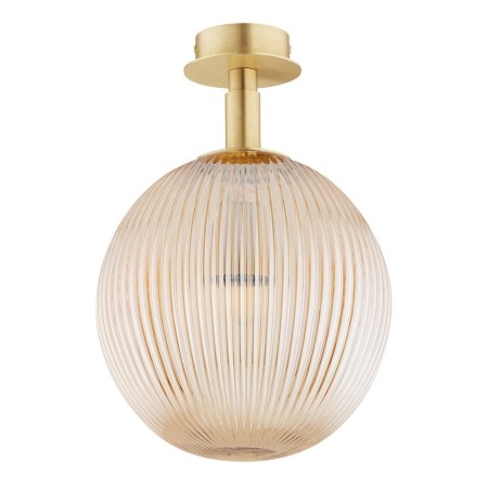 kinkiet / plafon 1 pł., wiekszy PALOMA kolor miodowy lister (ryflowane), mosiądz szczotkowany polskiej manufaktury Argon