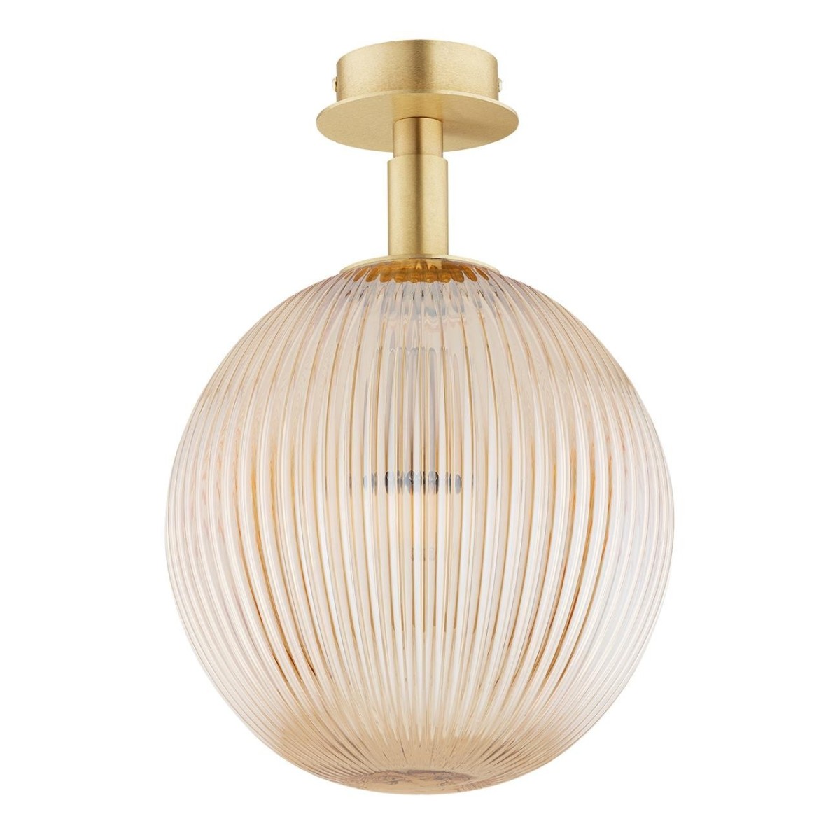 kinkiet / plafon 1 pł., wiekszy PALOMA kolor miodowy lister (ryflowane), mosiądz szczotkowany polskiej manufaktury Argon