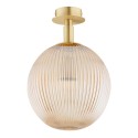 kinkiet / plafon 1 pł., wiekszy PALOMA kolor miodowy lister (ryflowane), mosiądz szczotkowany polskiej manufaktury Argon
