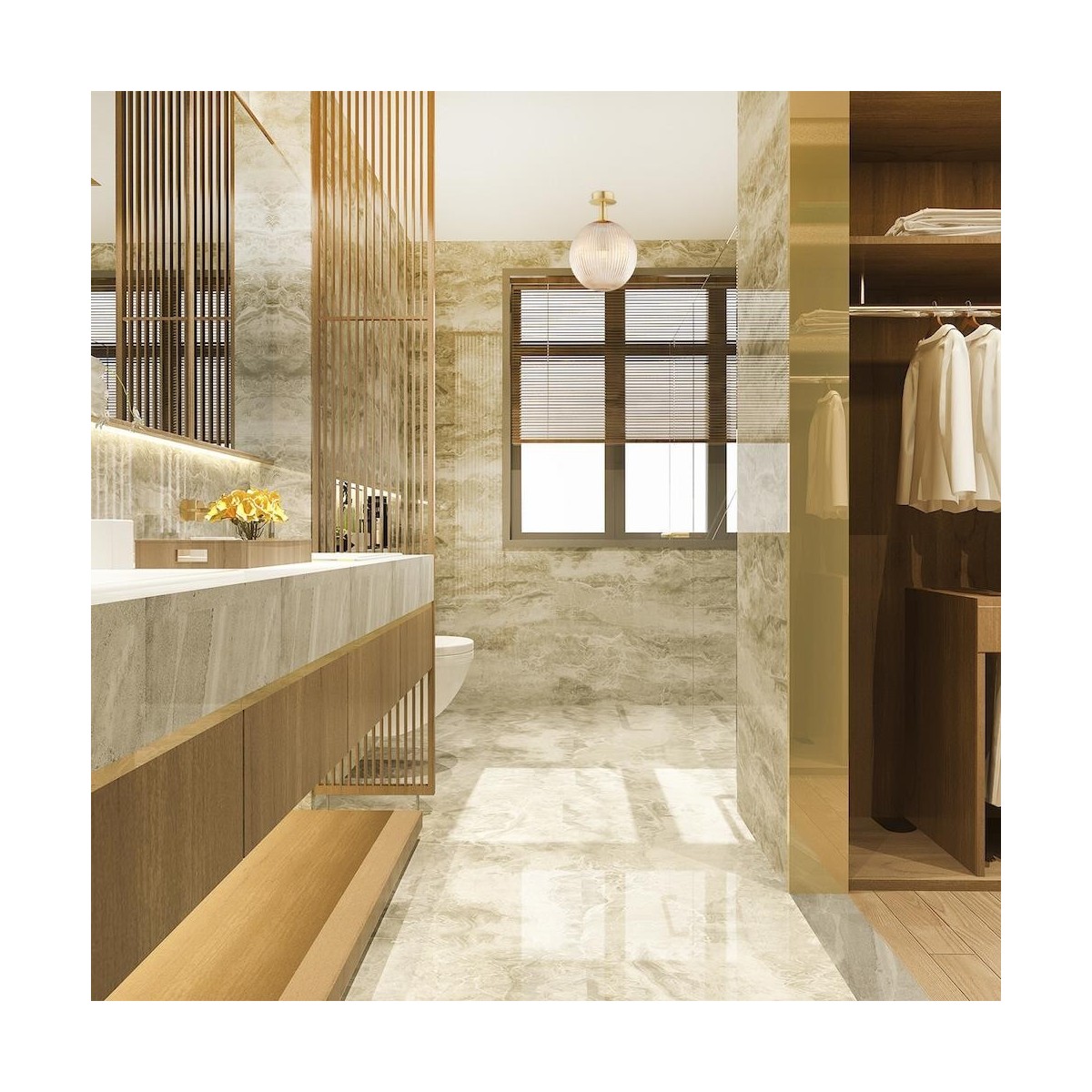 kinkiet / plafon 1 pł., wiekszy PALOMA kolor miodowy lister (ryflowane), mosiądz szczotkowany polskiej manufaktury Argon