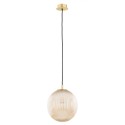 lampa wisząca 1 pł., większa PALOMA kolor miodowy lister (ryflowane), mosiądz szczotkowany polskiej manufaktury Argon
