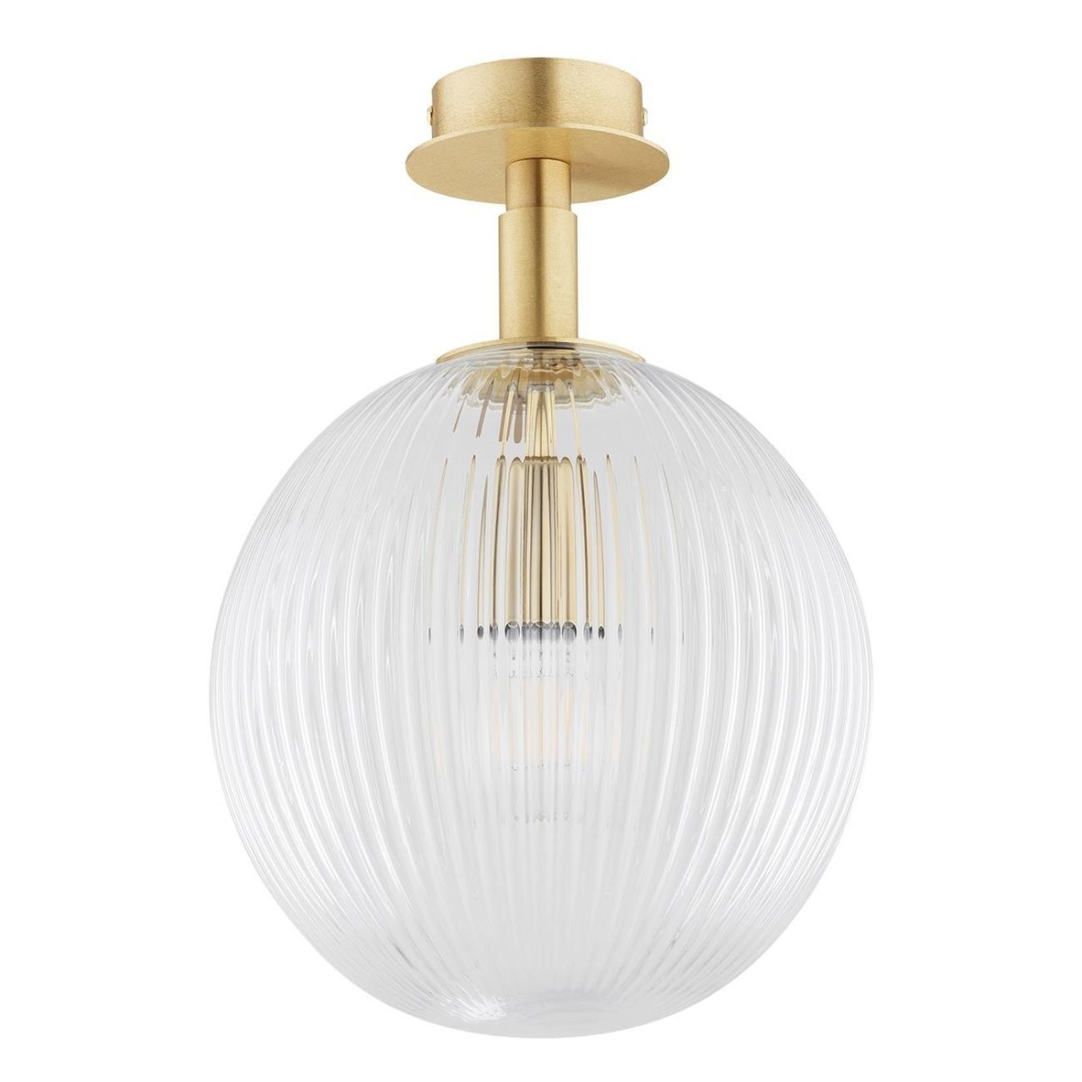 kinkiet / plafon 1 pł., wiekszy PALOMA kolor transparentny (ryflowane), mosiądz szczotkowany polskiej manufaktury Argon
