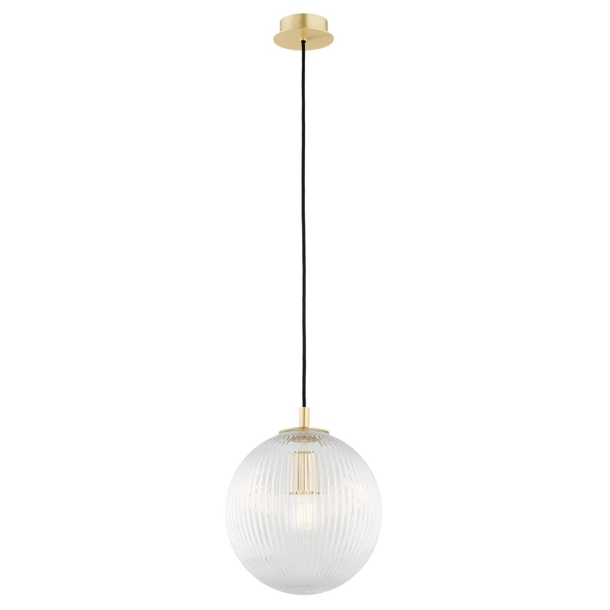 lampa wisząca 1 pł., większa PALOMA kolor transparentny (ryflowane), mosiądz szczotkowany polskiej manufaktury Argon